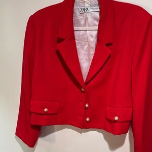Zara Women's Bold Red Blazer